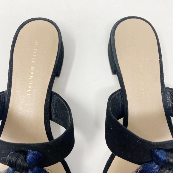 Loeffler Randall Black Sandals with Blue Tassels - Picture 6 of 8